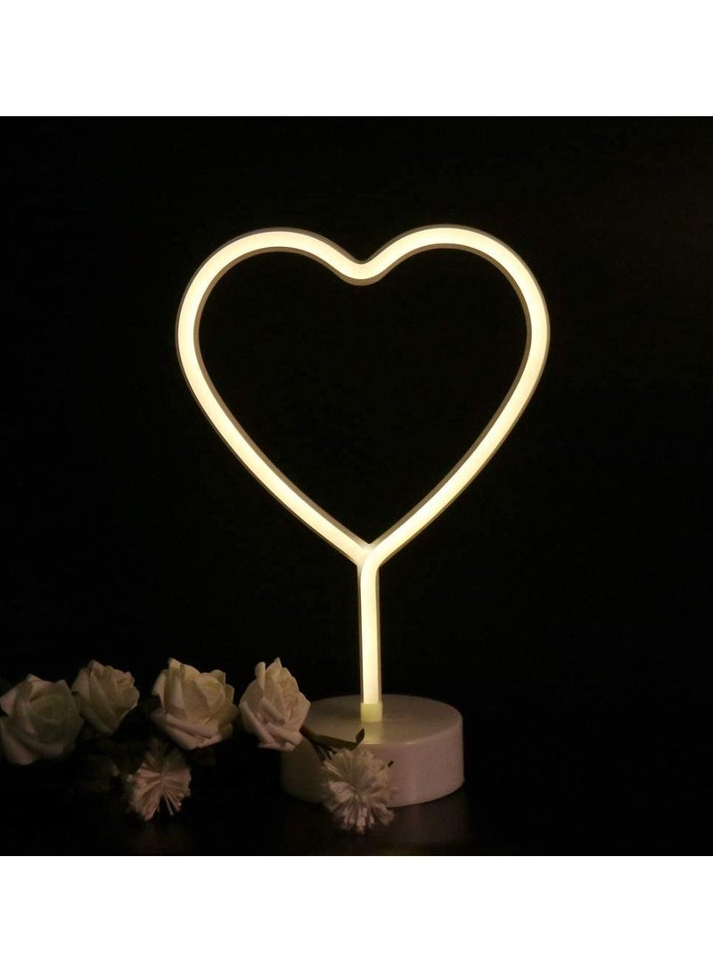 DubaiGallery LED Neon Sign Love Neon Lights Warm White Neon Wall Light Battery or USB Operated Night Light LED Lights Wall Decoration for Wedding Party Wall Decor Holiday Party Camping Kids Room Living Room Home  - Image 1