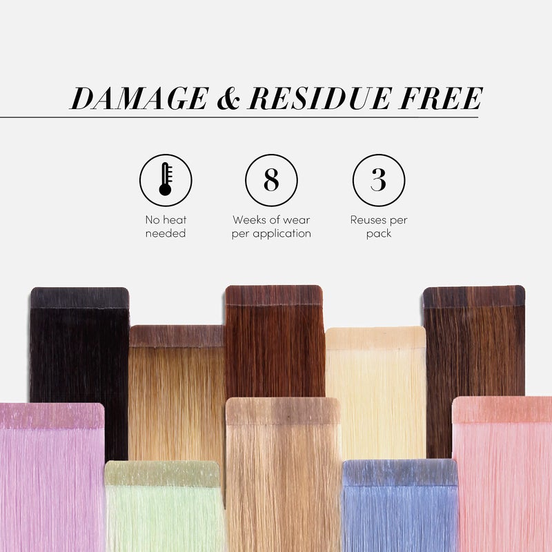 The Hair Shop Smart Tabs Tape-in Hair Extension Tape - Professional Strong No-Residue Bonding Double-Sided Replacement Tape for 100% Remy Human Hair Extensions, 60 Tabs (4 cm x 0.9 cm) - Image 3