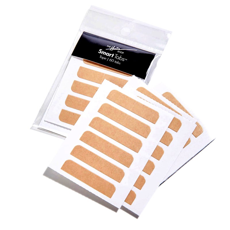 The Hair Shop Smart Tabs Tape-in Hair Extension Tape - Professional Strong No-Residue Bonding Double-Sided Replacement Tape for 100% Remy Human Hair Extensions, 60 Tabs (4 cm x 0.9 cm) - Image 1