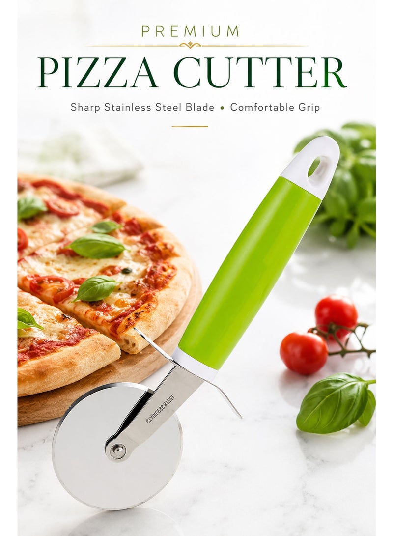 Stainless Steel Pizza Cutter Wheel with Ergonomic Plastic Handle, Sharp Pizza Slicer for Pizza, Pastry, Pie, Waffles, Sandwiches & Dough - Image 4