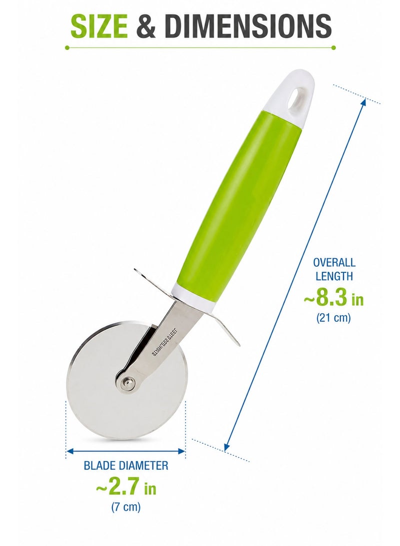 Stainless Steel Pizza Cutter Wheel with Ergonomic Plastic Handle, Sharp Pizza Slicer for Pizza, Pastry, Pie, Waffles, Sandwiches & Dough - Image 5
