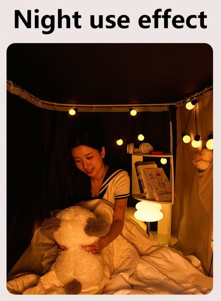 WALALLA Bed Canopy Tents Curtain Blackout Single Bed Tent Student Shading Cloth Canopy Dormitory Mosquito Net Sleep Privacy Protection with Frame for Children Bedroom Blue with Cartoon Lemon Pattern - Image 3