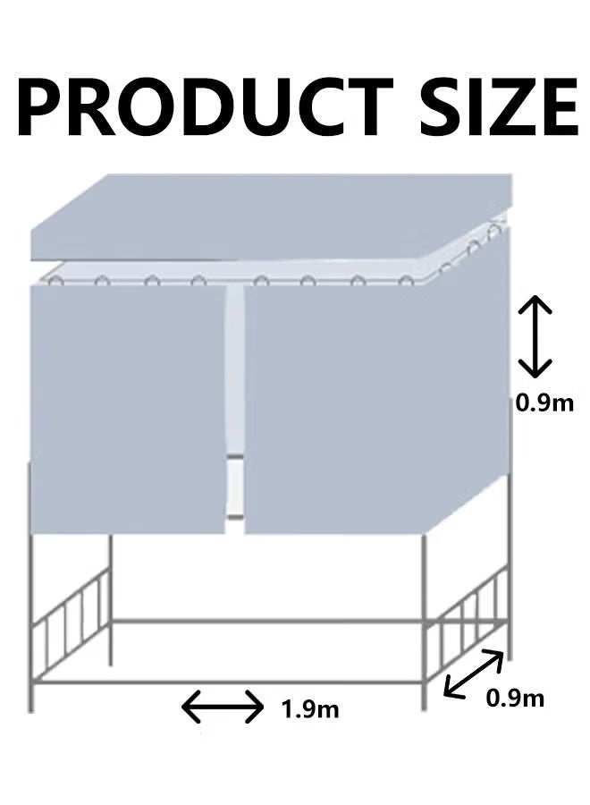 WALALLA Bed Canopy Tents Curtain Blackout Single Bed Tent Student Shading Cloth Canopy Dormitory Mosquito Net Sleep Privacy Protection with Frame for Children Bedroom Blue with Cartoon Lemon Pattern - Image 4