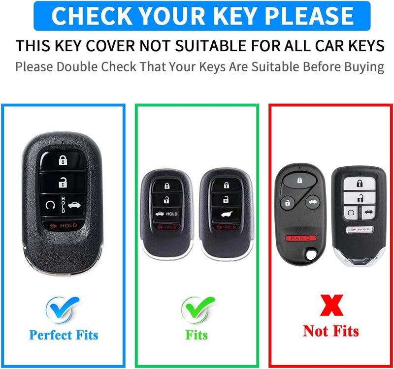 QBUC Honda Key Fob Cover with Leather Keychain - Soft TPU Key Shell Case for Honda Accord, Civic, HR-V, CR-V, Pilot (Silver) - Image 2