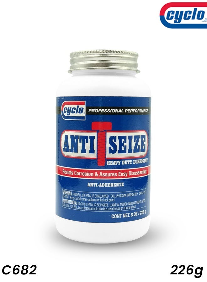 Cyclo Anti Seize Heavy Duty Lubricant 226g High Temperature Anti-Seize Compound for Bolts, Nuts, Threads, Metal Parts Prevents Corrosion, Rust, Galling, Seizing & Assures Easy Disassembly Automotive, Marine, Industrial, DIY, C682 - Image 1