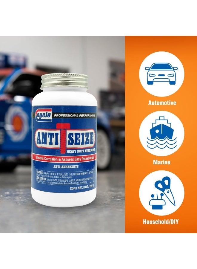Cyclo Anti Seize Heavy Duty Lubricant 226g High Temperature Anti-Seize Compound for Bolts, Nuts, Threads, Metal Parts Prevents Corrosion, Rust, Galling, Seizing & Assures Easy Disassembly Automotive, Marine, Industrial, DIY, C682 - Image 5