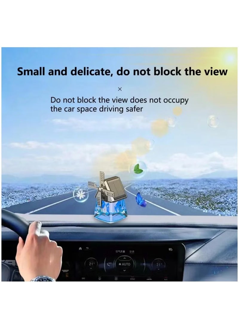 Generic Car Air Freshener Light Styling Solar Windmill Model Center Console Decoration Auto Fragrance Air Fresheners Car Accessories (Blue)  - Image 3