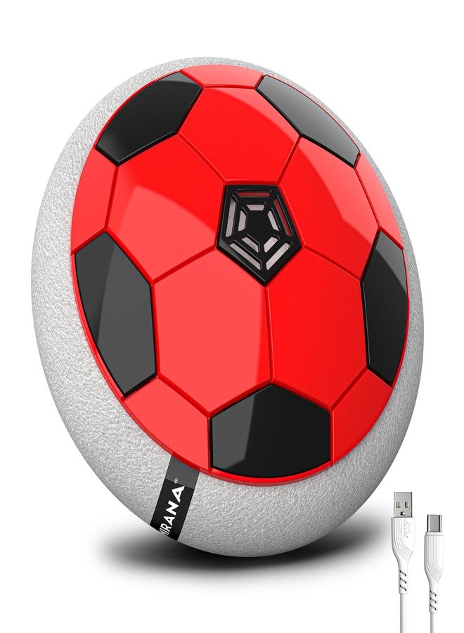Mirana C-Type USB Rechargeable Hover Football Indoor Floating Hoverball Soccer | Air Football Neon Lite | Made in India Fun Toy Best Gift for Boys and Kids (Red) Plastic - Image 1
