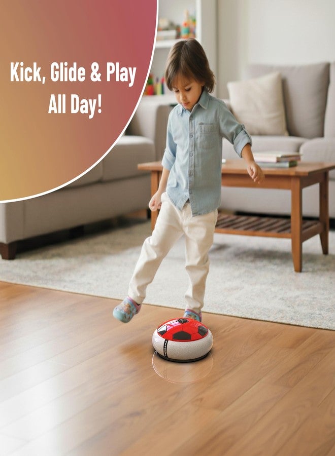 Mirana C-Type USB Rechargeable Hover Football Indoor Floating Hoverball Soccer | Air Football Neon Lite | Made in India Fun Toy Best Gift for Boys and Kids (Red) Plastic - Image 5