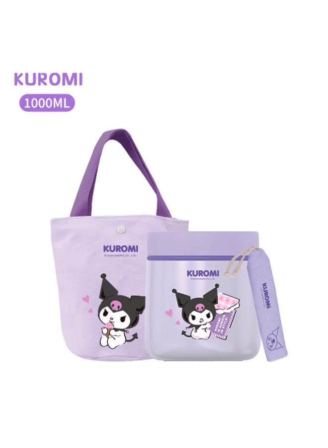 Tafuco Insulated Stainless Steel Cartoon Lunch Box For Students And Office Workers, Portable Insulated Barrel With Kuromi Collaboration T0273