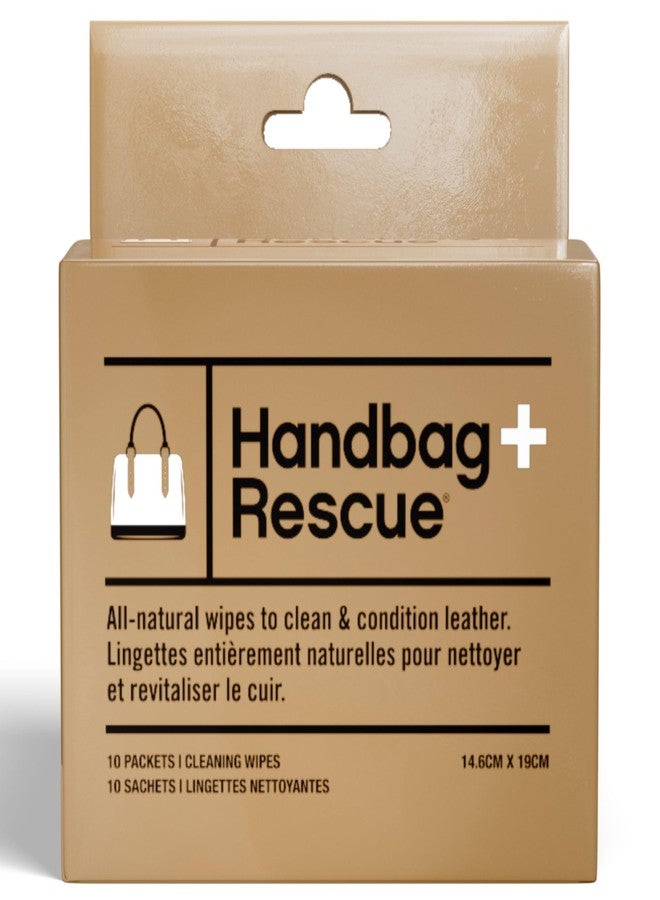 Boot Rescue HandBagRescue All-Natural Cleaning Wipes. Remove Dirt & Surface Stains & Conditions Leather Handbags with Essential Oil. Box of 10 Individually Wrapped Wipes. - Image 1