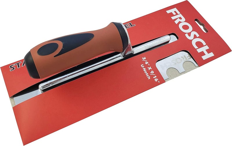 Frosch Stainless Steel U-Notch Trowel (3/4" X 9/16") - Image 1