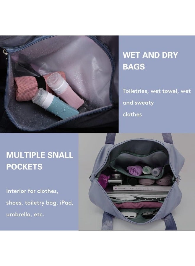 MYK MYK Foldable Duffle Bag for Travelling |Waterproof and Large Travel Bag for Women Luggage | Expandable & Multipurpose Large Capacity Weekender Carry Bag for Women Travel (Blue)  - Image 3