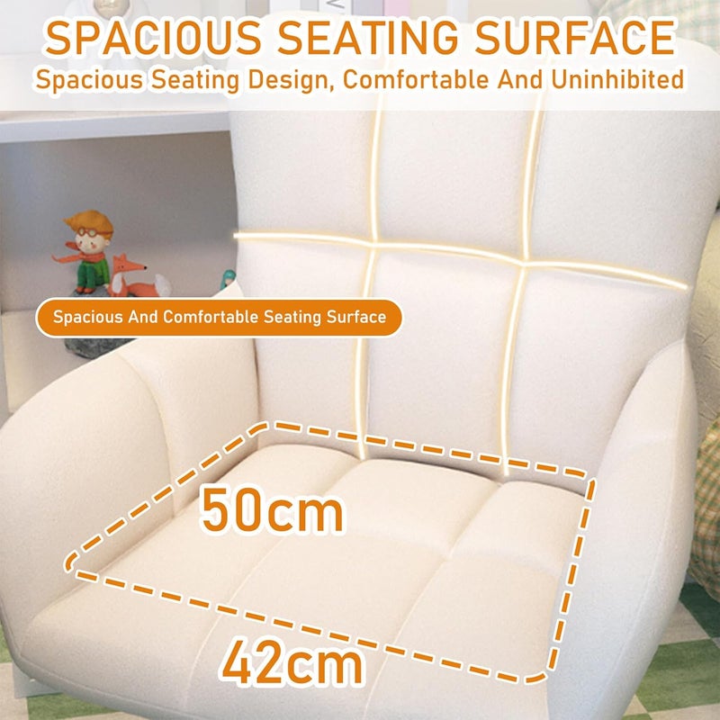 Fohome Home Office Chair with Wheels,360°Swivel Vanity Chair with Lumbar Pillow, Height Adjustable Computer Task Chair for Home Office, Modern Chair - Image 5