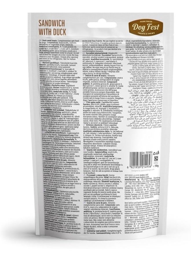 Dog Fest Dental Treats for Adult Dogs Sandwich with Duck 90g Duck-Flavored Dental Chews for Plaque & Fresh Breath From Varmacy - Image 2