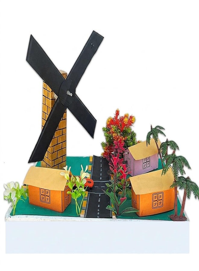 KOMODO CRAFT DIY Urban Windmill Model Kit for School Project | Working Motor Windmill with Village Scene | Science Project Kit for Kids | STEM Learning Toy | Easy to Assemble | Komodo Craft - Image 1