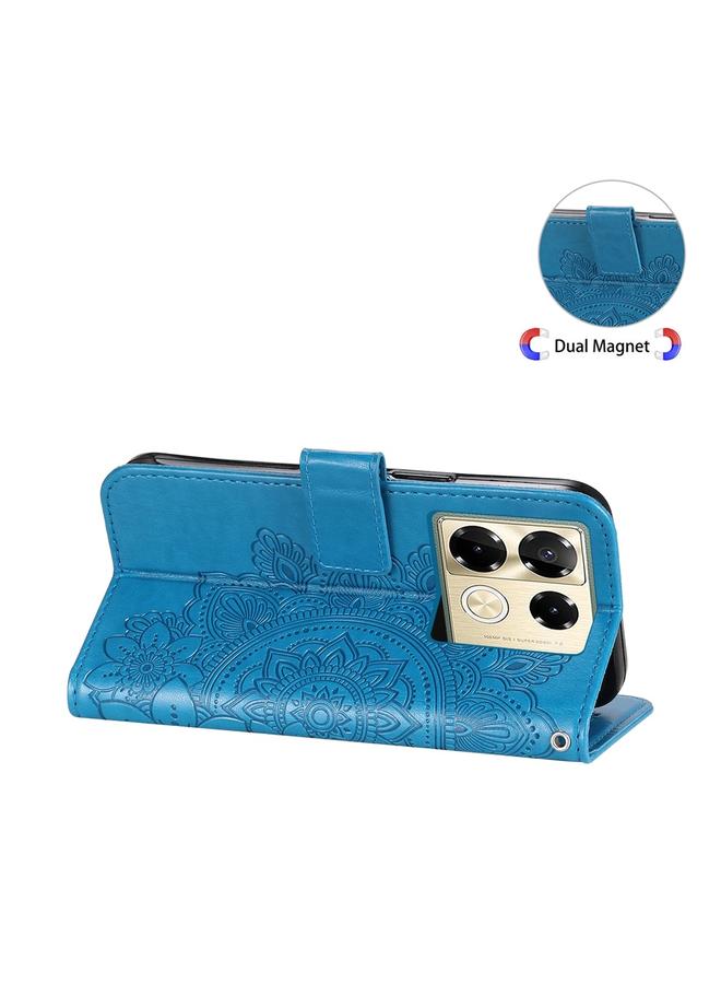 اس-توب جراب لهاتف Infinix Note 40 Pro 4G / 5G / Note 40 Pro+ جراب هاتف جلدي منقوش عليه زهور بسبع بتلات - Image 5