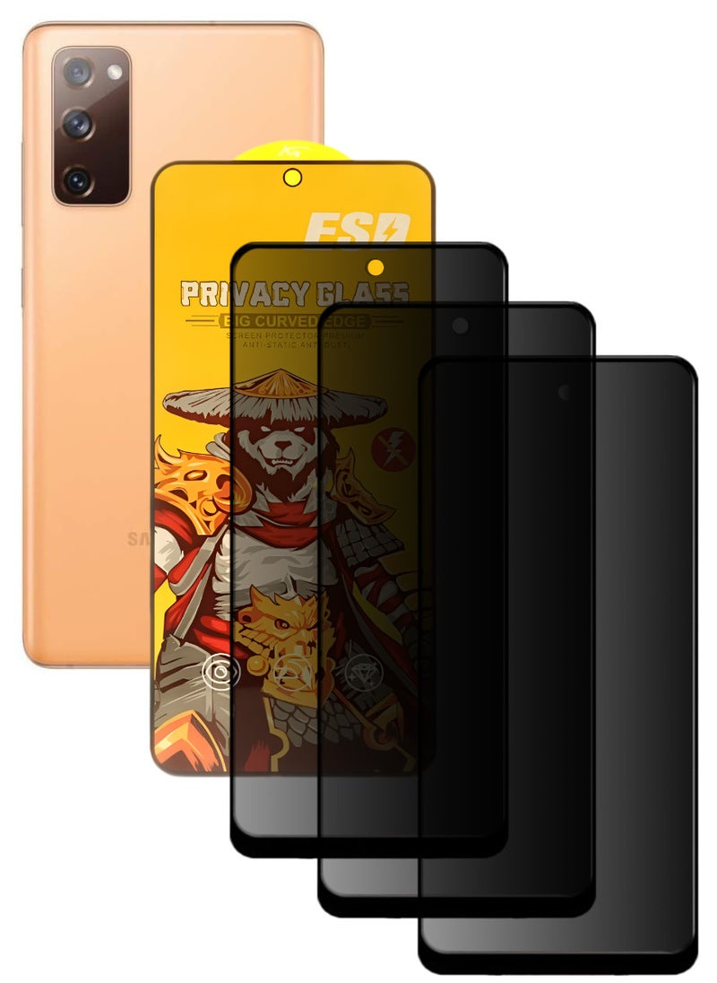 ESD 3 Pieces Tempered Dustproof Privacy Glass Screen Protector Compatible For Samsung Galaxy S20 FE - Image 1