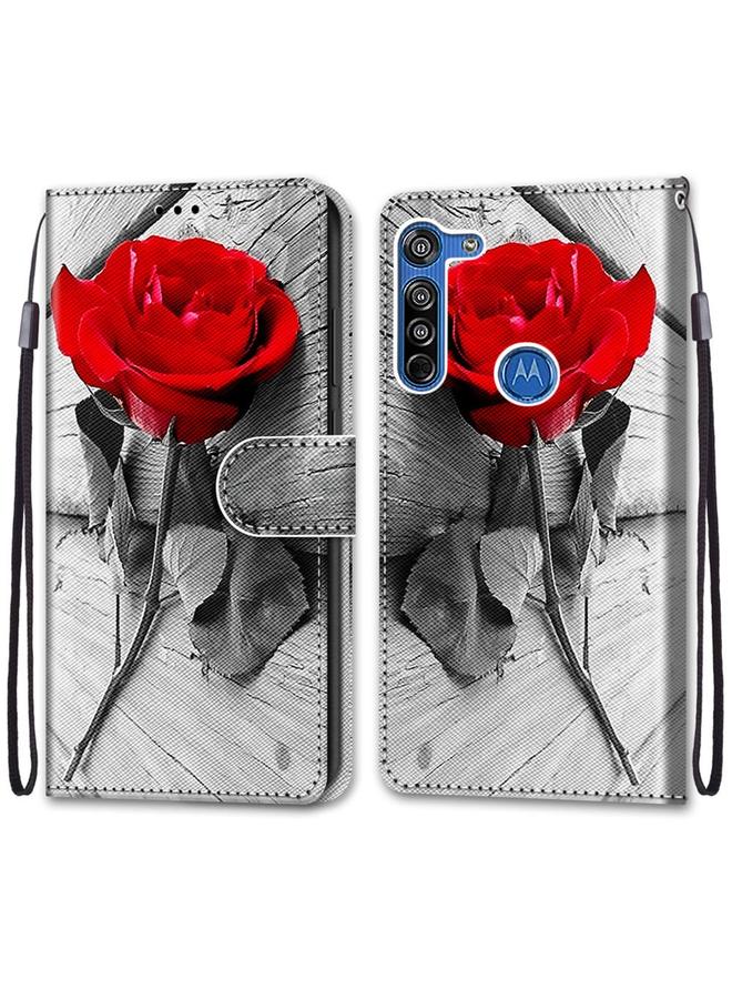 S-TOP Case For Motorola Moto G8 Coloured Drawing Cross Texture Horizontal Flip PU Leather Case with Holder & Card Slots & Wallet & Lanyard - Image 2