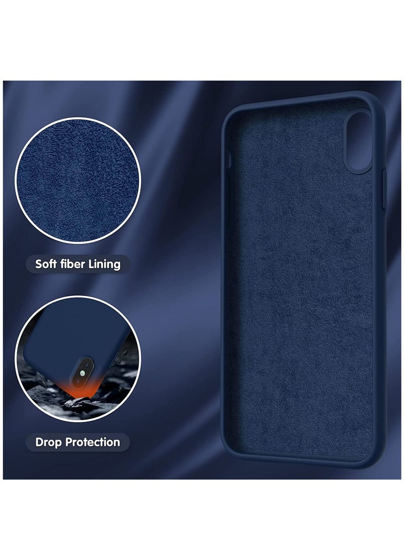DUSALA Silicone Protective Case for iPhone X,XS - Soft Liquid Silicone Gel Slim Rubber Cover Shockproof Bumper Anti-Scratch Anti-Fingerprint (BLUE) - Image 5