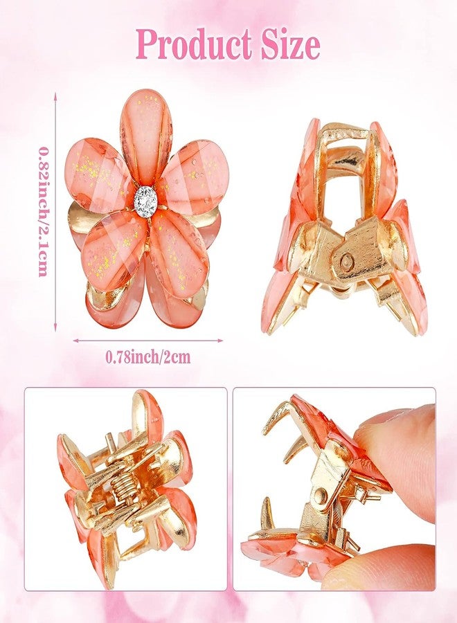 WECROO Mini Claw Metal Clips Flower Design Small Clutcher Barrettes Hair Accessories for Women and Girls Decorative Small Claw Hair Clip for kids (Multicolor, Pack of 12) - Image 3