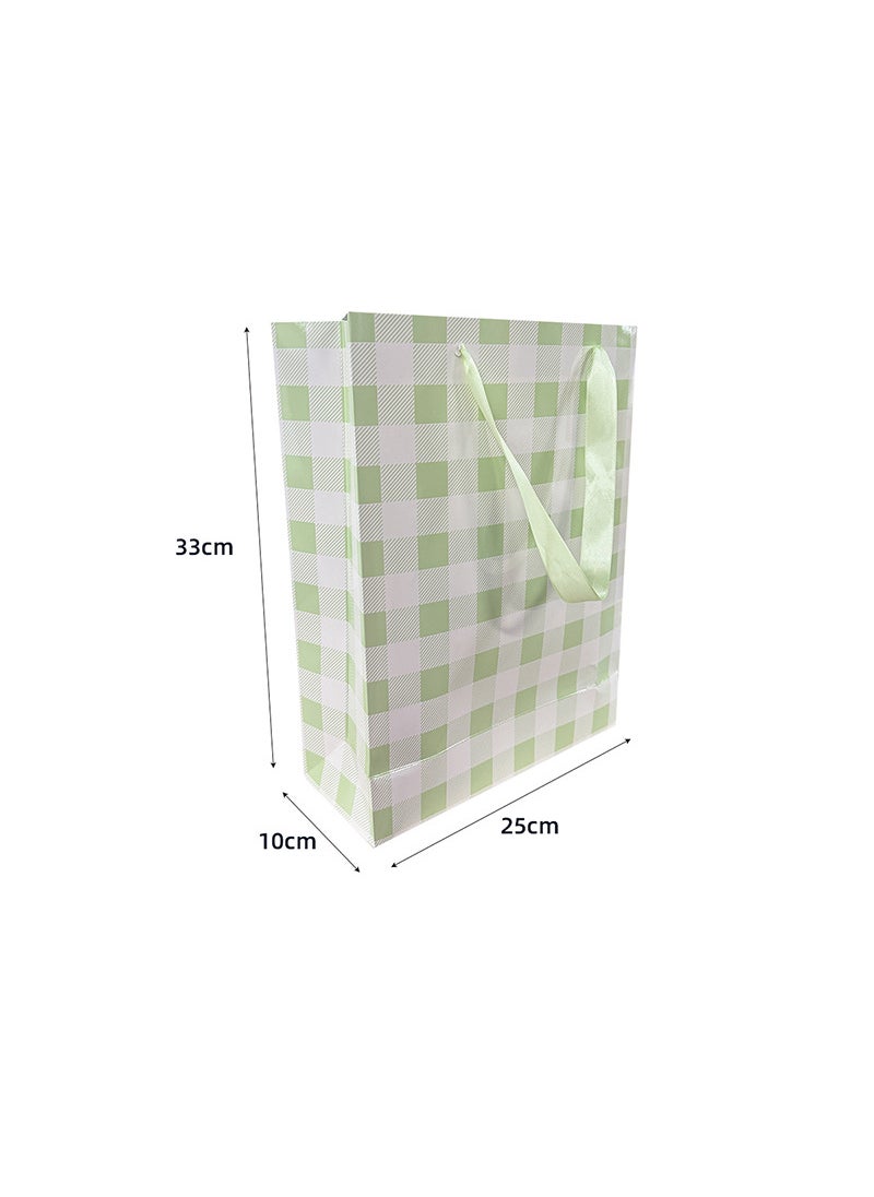 Generic Colorful Disposable Tableware Set for Parties Large green plaid paper bag 1 