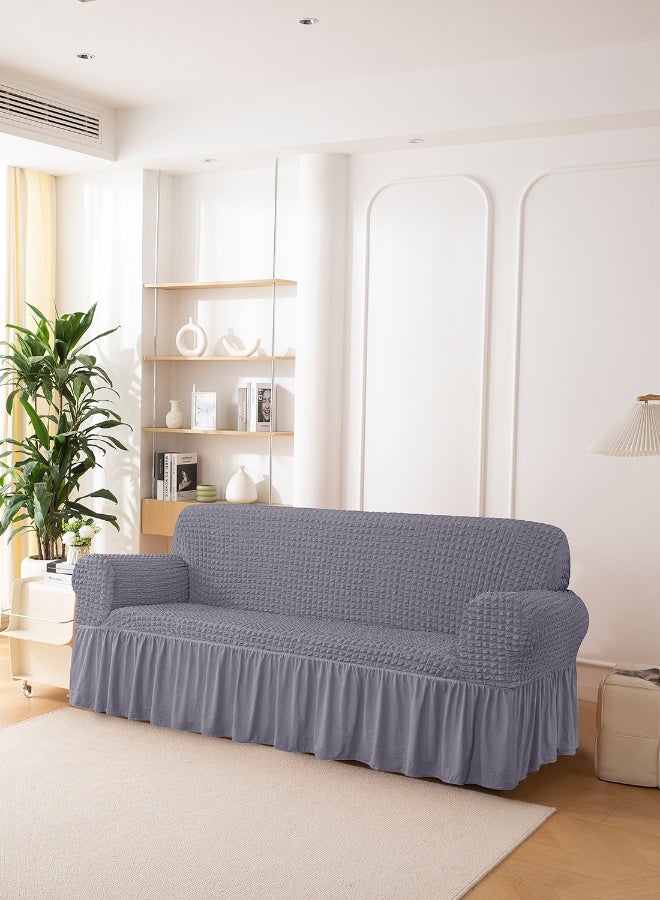 Noon East Stretch Fit 3D Bubble Sofa Cover, Soft Slipcover Fabric - Great for Furniture Protection - 3 Seater (200-270 cm) - Grey Color - Image 2