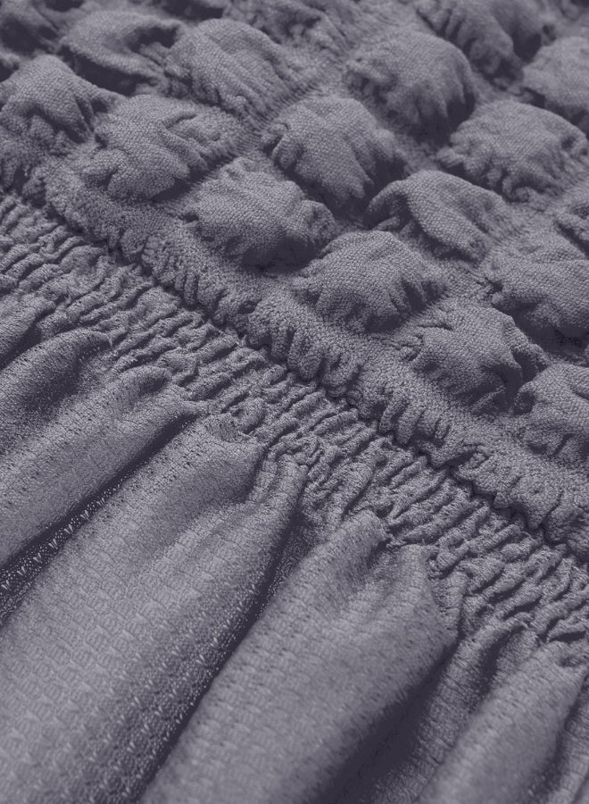 Noon East Stretch Fit 3D Bubble Sofa Cover, Soft Slipcover Fabric - Great for Furniture Protection - 3 Seater (200-270 cm) - Grey Color - Image 5