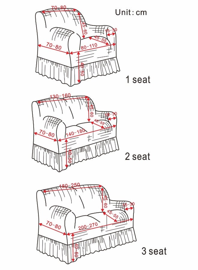 Stretch Fit 3D Bubble Sofa Cover, Soft Slipcover Fabric - Great for Furniture Protection - 3 Seater (200-270 cm) - Grey Color image 9