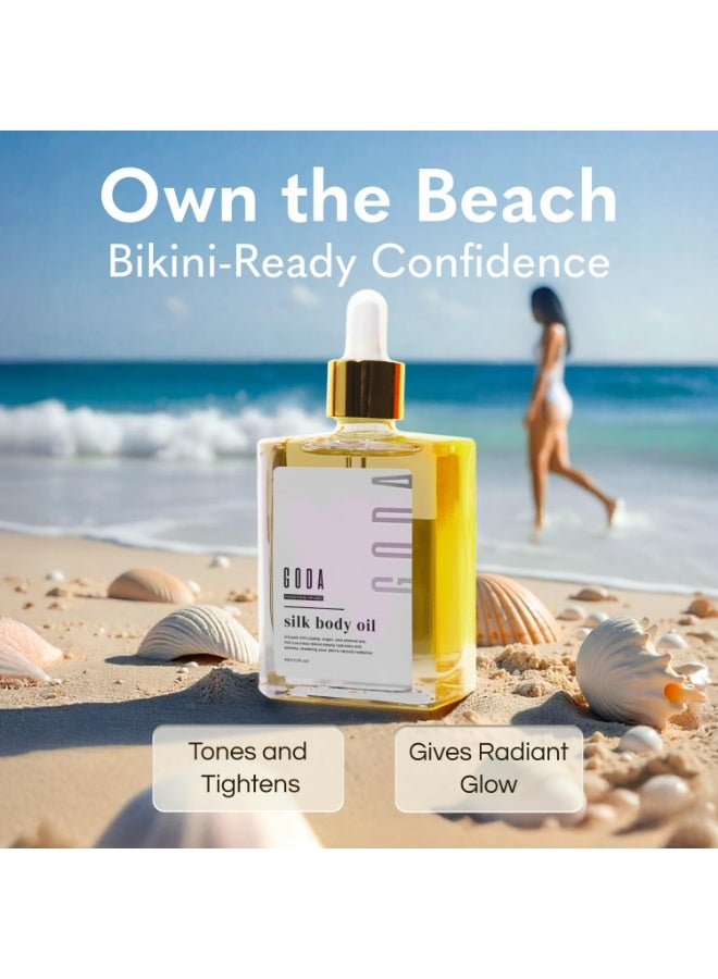 GODA Silk Body Oil Women - Firming Anti Aging Moisturizing Formula, Crepey Skin Hydrating After Shower, Scented Organic Blend Premium Skincare - Image 4