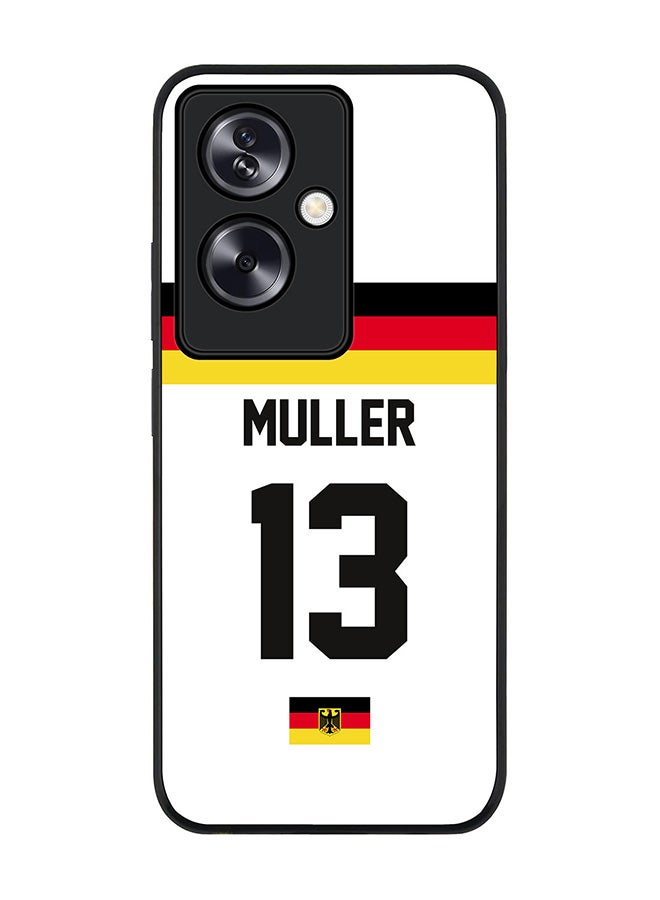 Stylizedd Rugged Black Edge Case for Oppo A79 5G, Slim fit Flexible Case Cover - Football Team - Germany, Player Name - Muller - Image 1