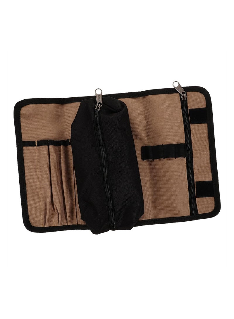 SYOSI Roll Hand Tool Bag, Canvas Zipper Pouch Multi Function Pencil Case, 600D Oxford Fabric Portable Tool Pouch, Storage Bag, Wrench Roll Up Tool Bag for Electrician, Plumber, Carpenter - Image 1