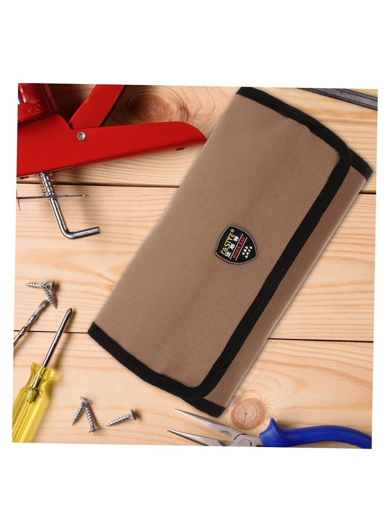 SYOSI Roll Hand Tool Bag, Canvas Zipper Pouch Multi Function Pencil Case, 600D Oxford Fabric Portable Tool Pouch, Storage Bag, Wrench Roll Up Tool Bag for Electrician, Plumber, Carpenter - Image 5