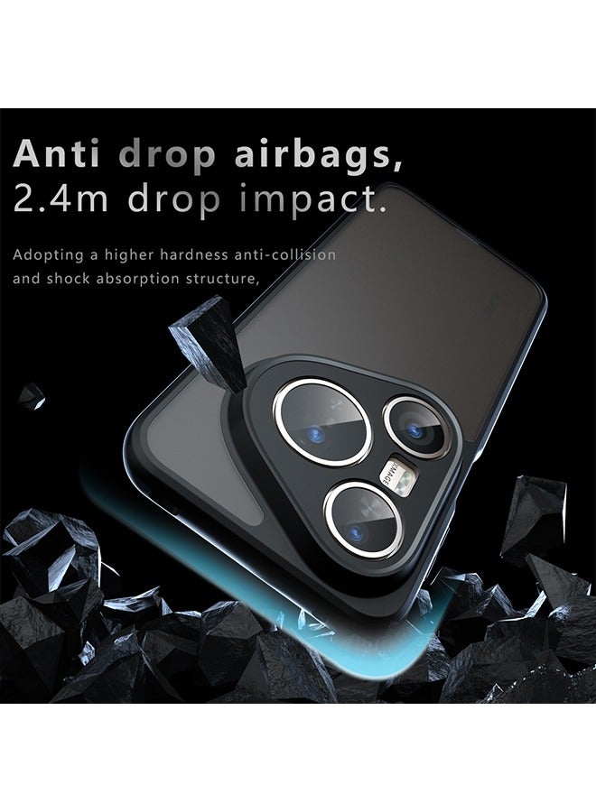 Case for Huawei Pura 80 Pro 5G, Frosted Translucent Back Protective Slim Phone Cover, Anti-Fingerprints, Anti-Fall Drop Protection, Shockproof Case for Huawei Pura 80 Pro 5G (Black) - Image 2