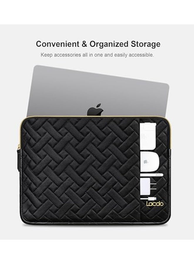 Lacdo 15-15.6 Inch Laptop Sleeve Case for Acer HP Lenovo Dell ASUS Laptop, Acer Aspire 15, HP Pavilion/Envy 15, Dell Latitude 15, Lenovo ThinkPad/IdeaPad 15, ASUS Zenbook/Vivobook Computer Bag - Image 5