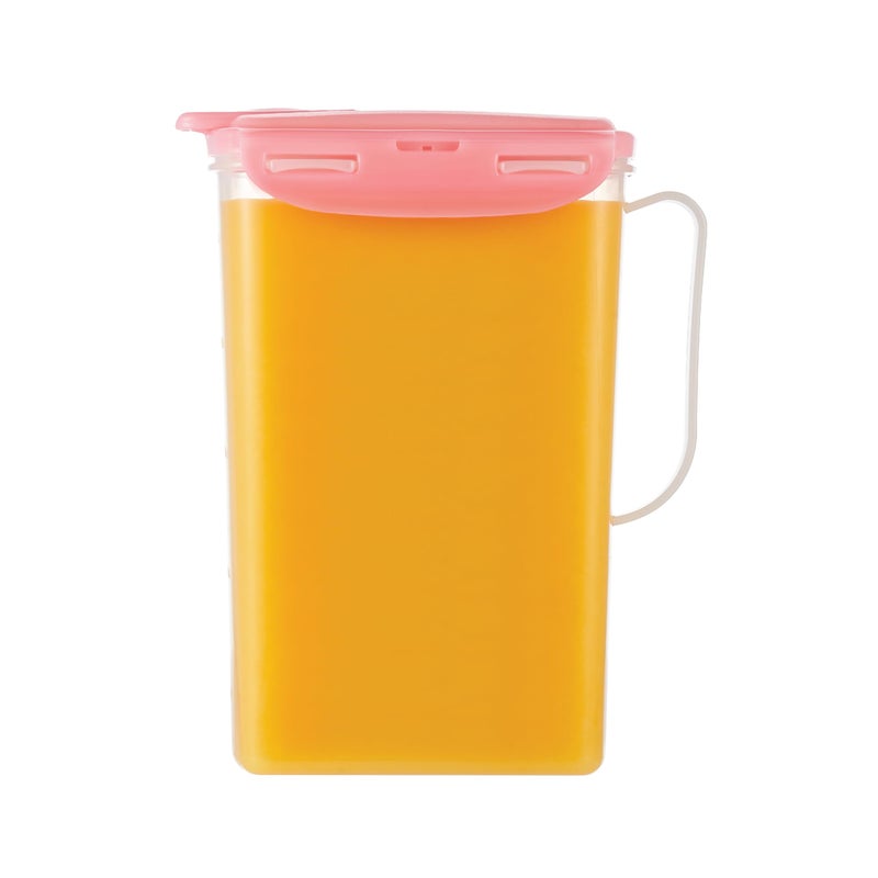 LocknLock Aqua Fridge Door Water Jug with Handle BPA Free Plastic Pitcher with Flip Top Lid Perfect for Making Teas and Juices 2 Quarts Pink