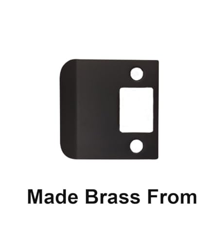 QCAA Solid Brass Extended Lip Strike, 2-1/4''X2-1/4, Oil-Rubbed Bronze, 10 Pack, Made in Taiwan - Image 2