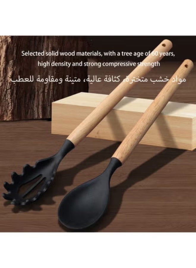 TD HOME 1550 جرام مجموعة مثالية من السيليكون الغذائي والفولاذ المقاوم للصدأ 3Cr13 - مجموعة مكونة من 19 قطعة من سكاكين وأدوات المطبخ - Image 5