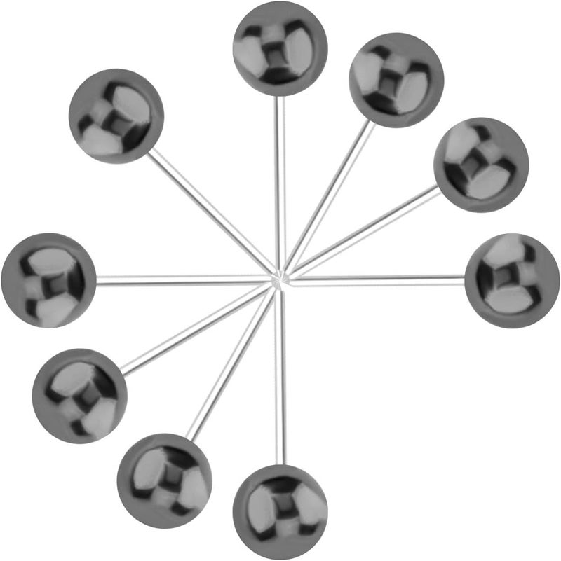 Yalis Push Pins Map Tacks 1/8-Inch Retro Metallic Color Beads Head Marking Push Pins, 4 Colors, 200-count (Metallic Black) - Image 3