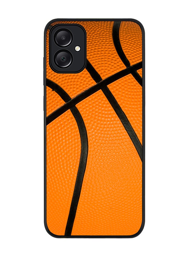 Stylizedd Rugged Black edge case for Samsung Galaxy A05, Slim fit Soft Case Flexible Rubber Edges Anti Drop TPU Gel Thin Cover- Basketball - Image 1