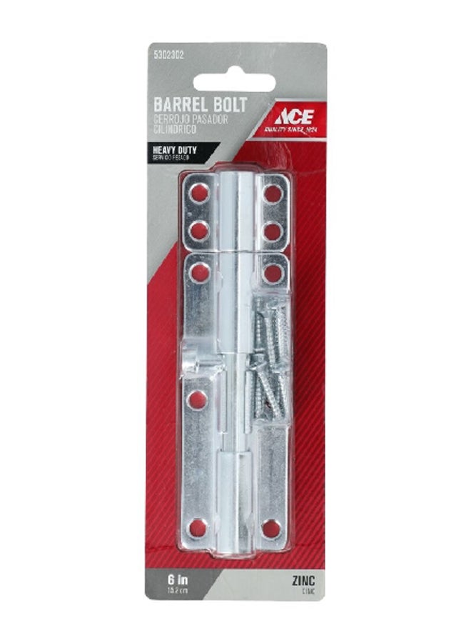 ACE Anti-Rust Steel Heavy Duty Barrel Bolt Silver 8.5 X 2.75 X 0.75 Inch 01-3008-312