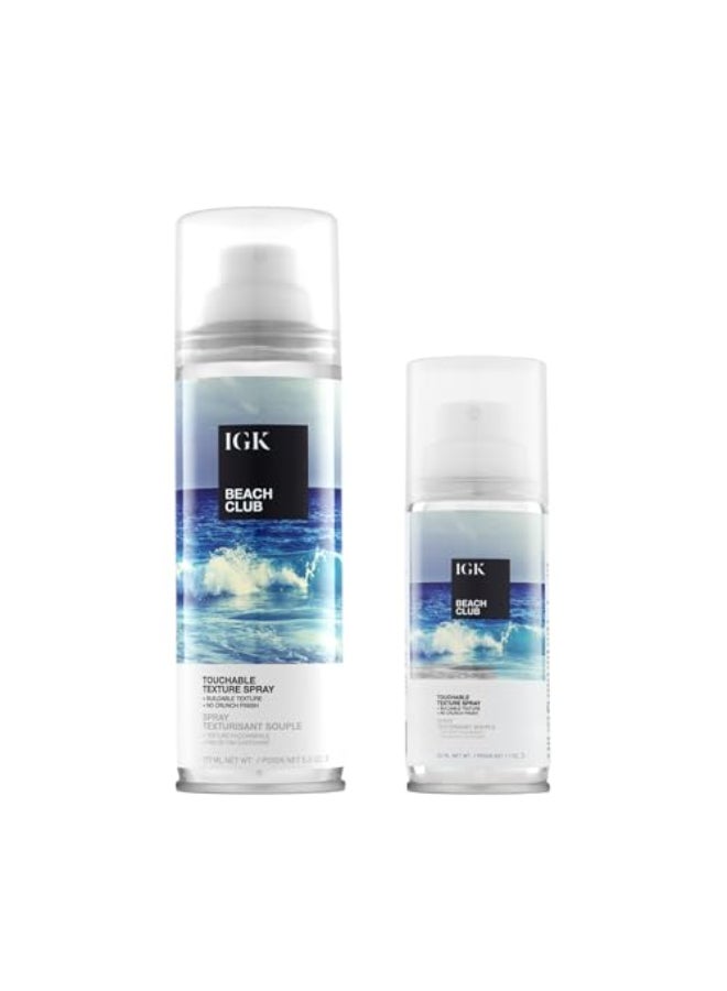 IGK BEACH CLUB Touchable Texture Spray Travel Bundle Hold Volume Lightweight Vegan Cruelty Free 5 Oz 17 Oz - Image 1