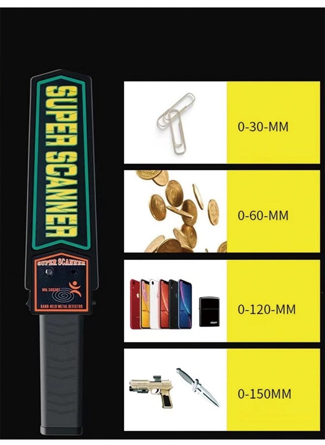 Generic - MD3003B1 Handheld Metal Detector Security Scanner – Single Switch Operation with Dual Alarm Modes: Sound, Light, and Vibration,Railway Station Airport Security Handheld Metal Detector - Image 1