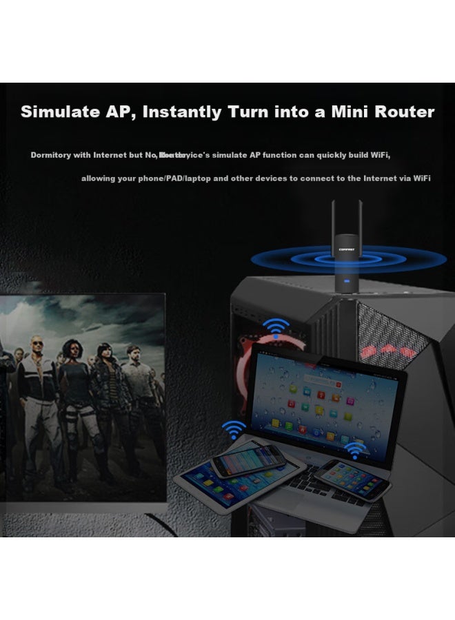 Comfast Cf-924ac Dual Band Gigabit Usb Wireless Adapter 1300mbps Desktop Laptop Wifi Receiver Transmitter - Image 3