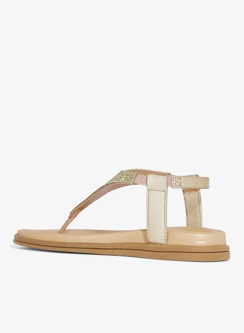 Beira Rio Golden Flat Sandals for Women – Stylish Ladies Flat Sandals & Comfortable Flat Slippers for Women | Best Price UAE