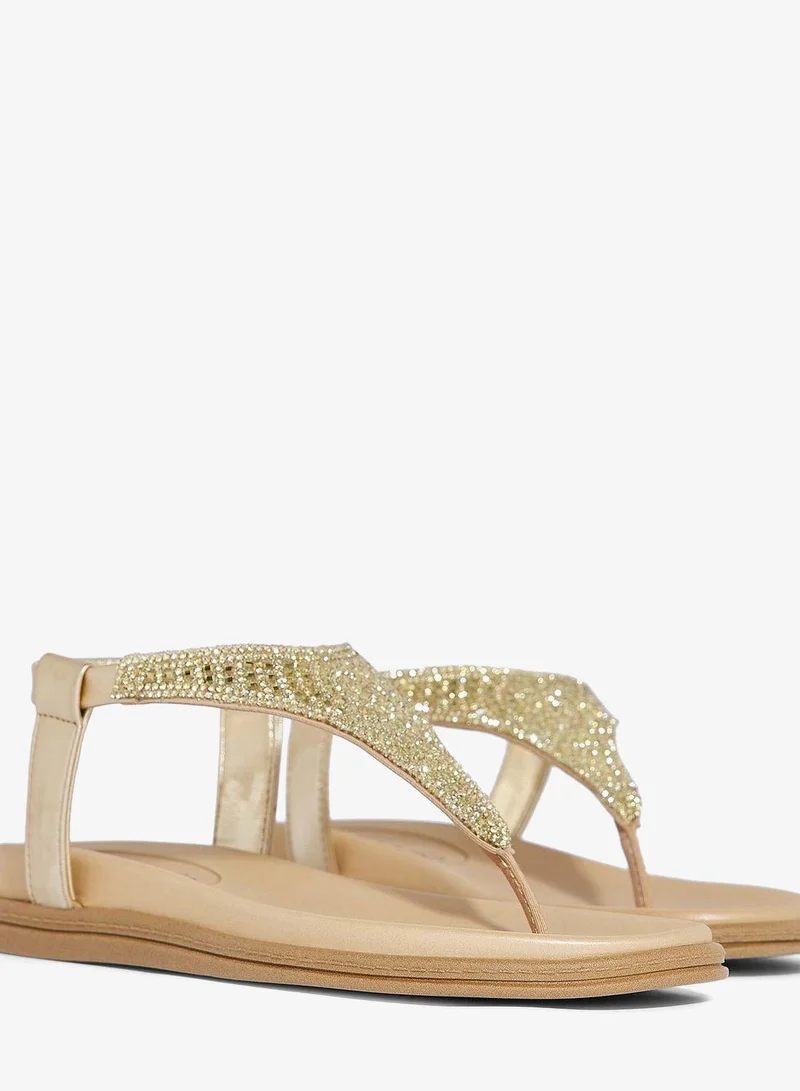 Beira Rio Golden Flat Sandals for Women – Stylish Ladies Flat Sandals & Comfortable Flat Slippers for Women | Best Price UAE