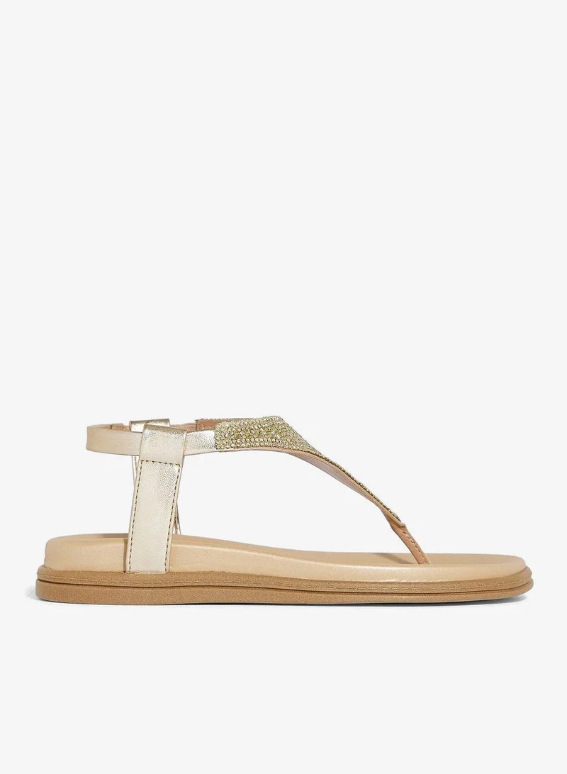 Beira Rio Golden Flat Sandals for Women – Stylish Ladies Flat Sandals & Comfortable Flat Slippers for Women | Best Price UAE