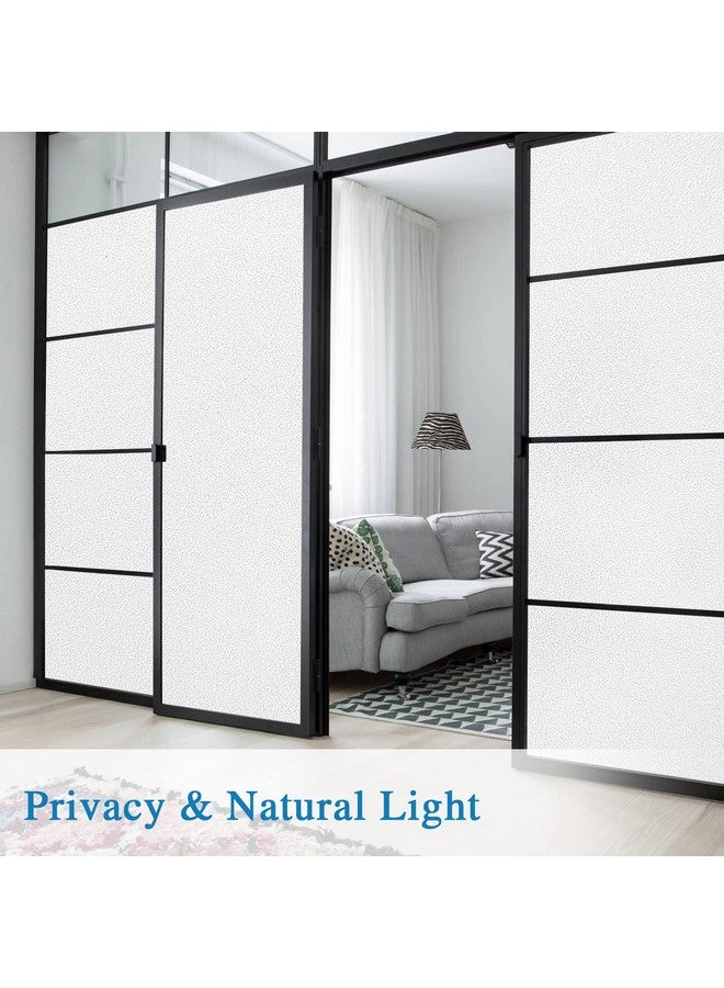 Coavas Coavas Window Privacy Film Frosted Glass Static Cling UV Sun Blocking Heat Control Window Tint Day and Night Insulation Home Bathroom Door Decorative Frosting Cover (23.6 x 78.7 Inch, White)  - Image 3