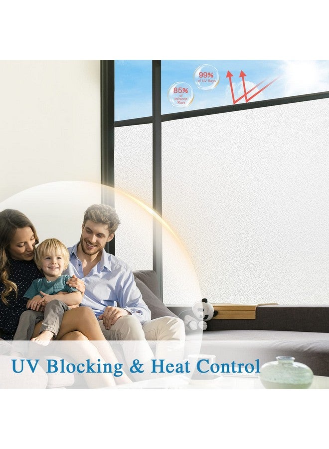 Coavas Coavas Window Privacy Film Frosted Glass Static Cling UV Sun Blocking Heat Control Window Tint Day and Night Insulation Home Bathroom Door Decorative Frosting Cover (23.6 x 78.7 Inch, White)  - Image 4