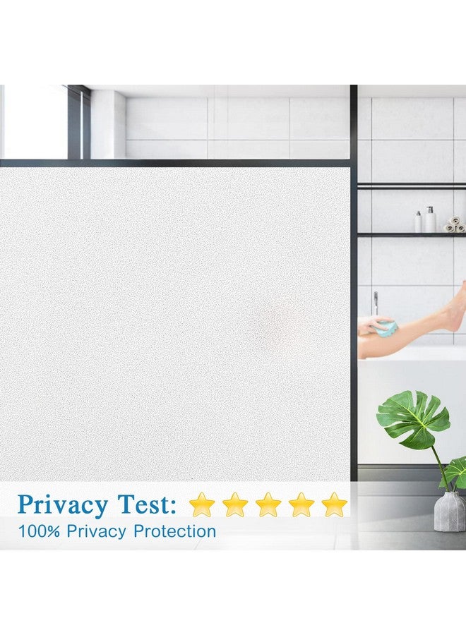 Coavas Coavas Window Privacy Film Frosted Glass Static Cling UV Sun Blocking Heat Control Window Tint Day and Night Insulation Home Bathroom Door Decorative Frosting Cover (23.6 x 78.7 Inch, White)  - Image 2